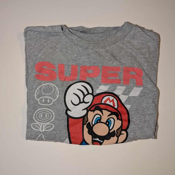 Super Mario Kids Graphic Tee – Gray Short Sleeve Gamer Shirt - Picture 6 of 6